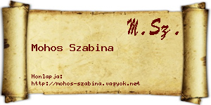 Mohos Szabina névjegykártya